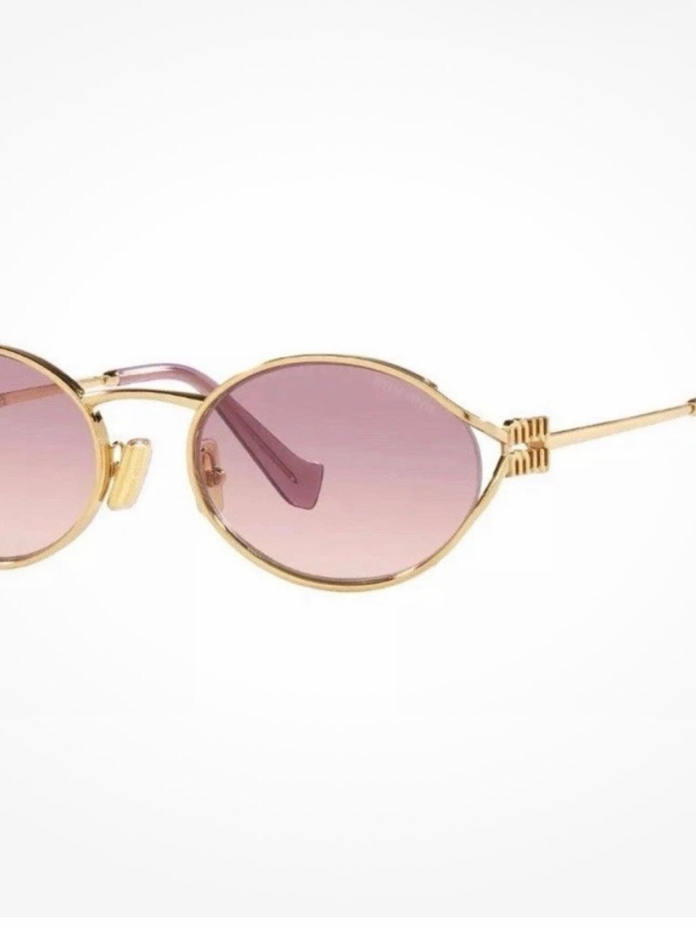 Gold Frame Sunglasses with Pink Gradient Lenses